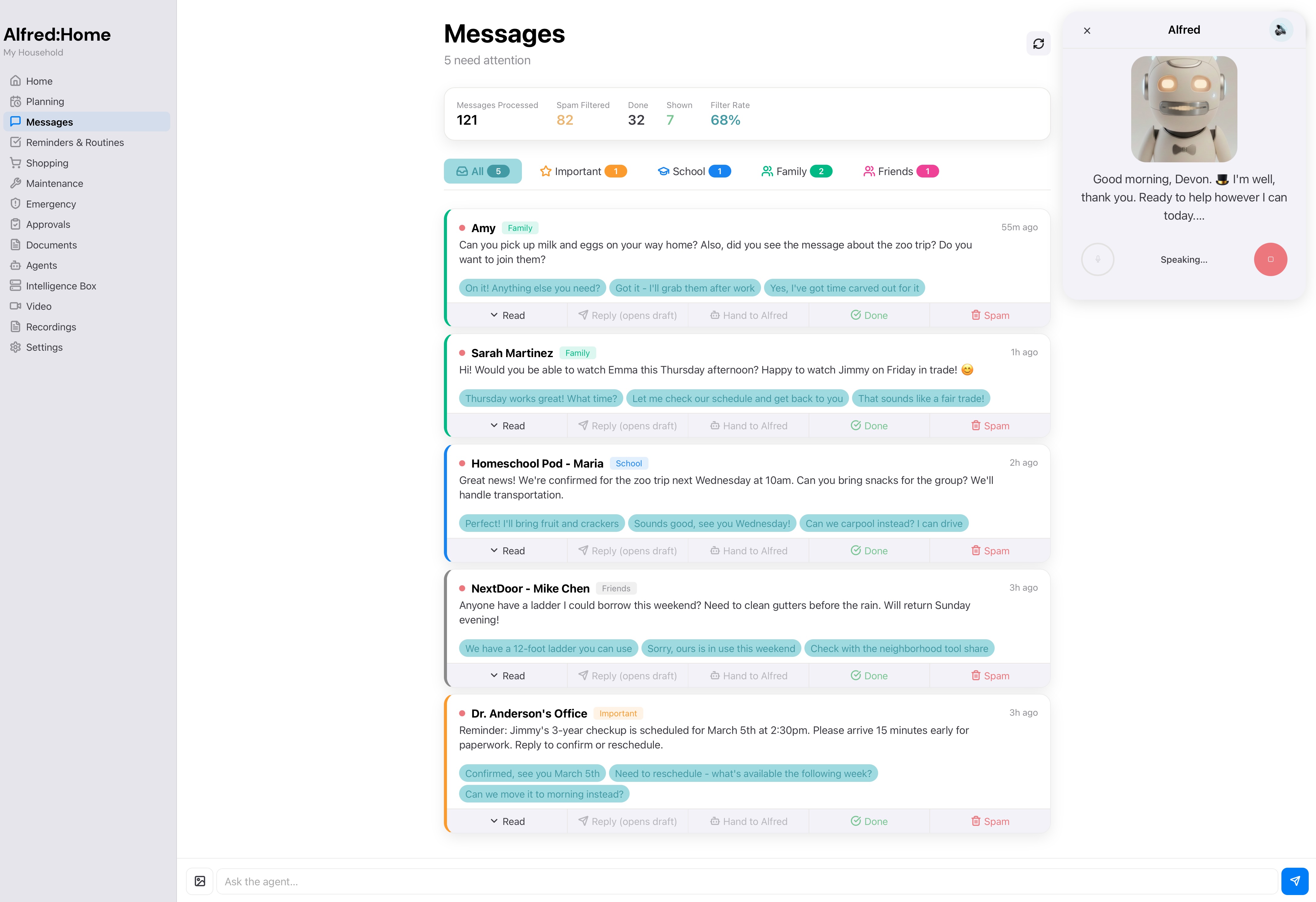 Messages — AI-filtered inbox