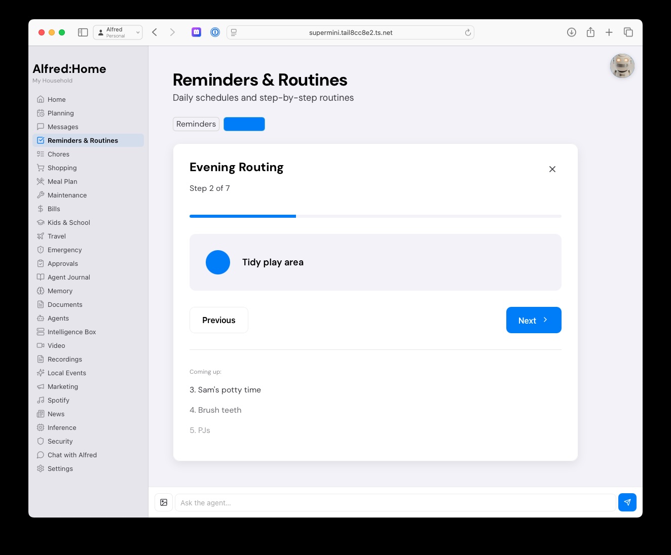 Reminders & Routines — step-by-step daily routines
